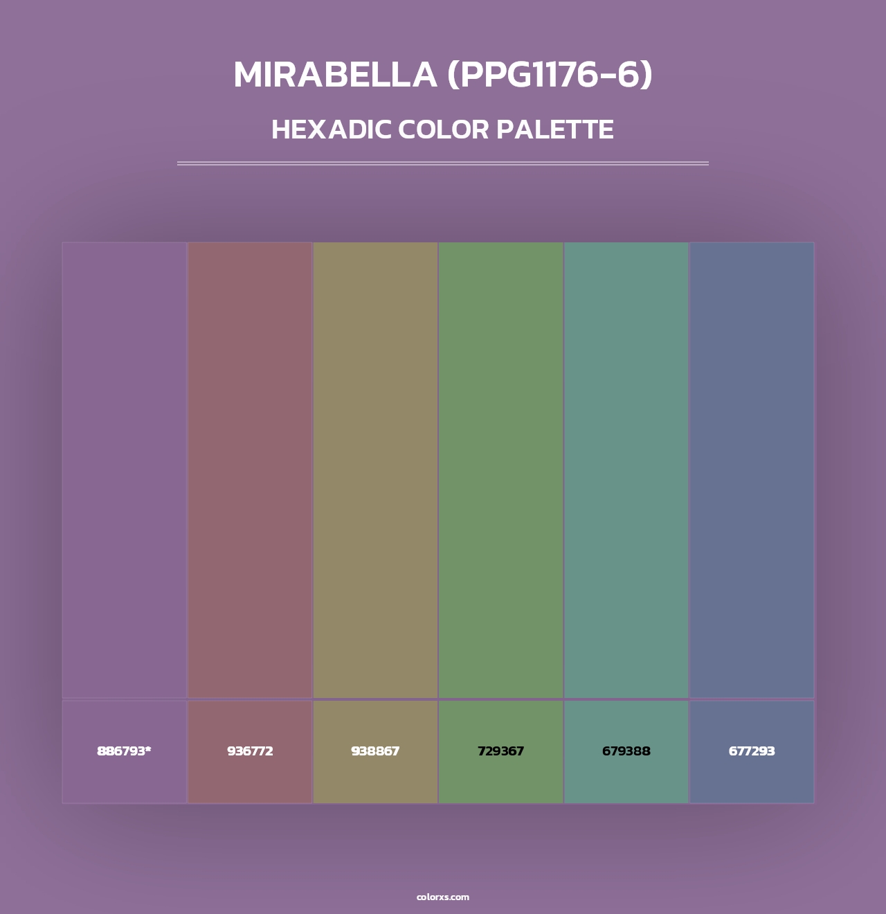 Mirabella (PPG1176-6) - Hexadic Color Palette