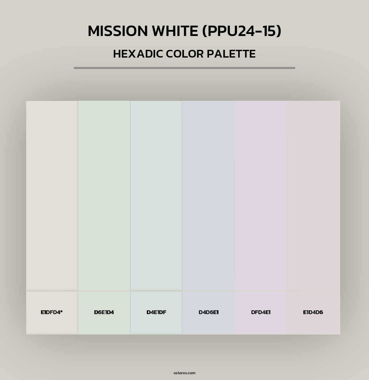 Mission White (PPU24-15) - Hexadic Color Palette