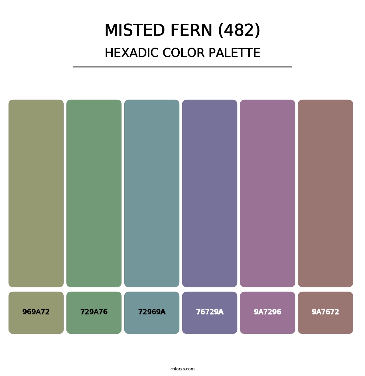 Misted Fern (482) - Hexadic Color Palette