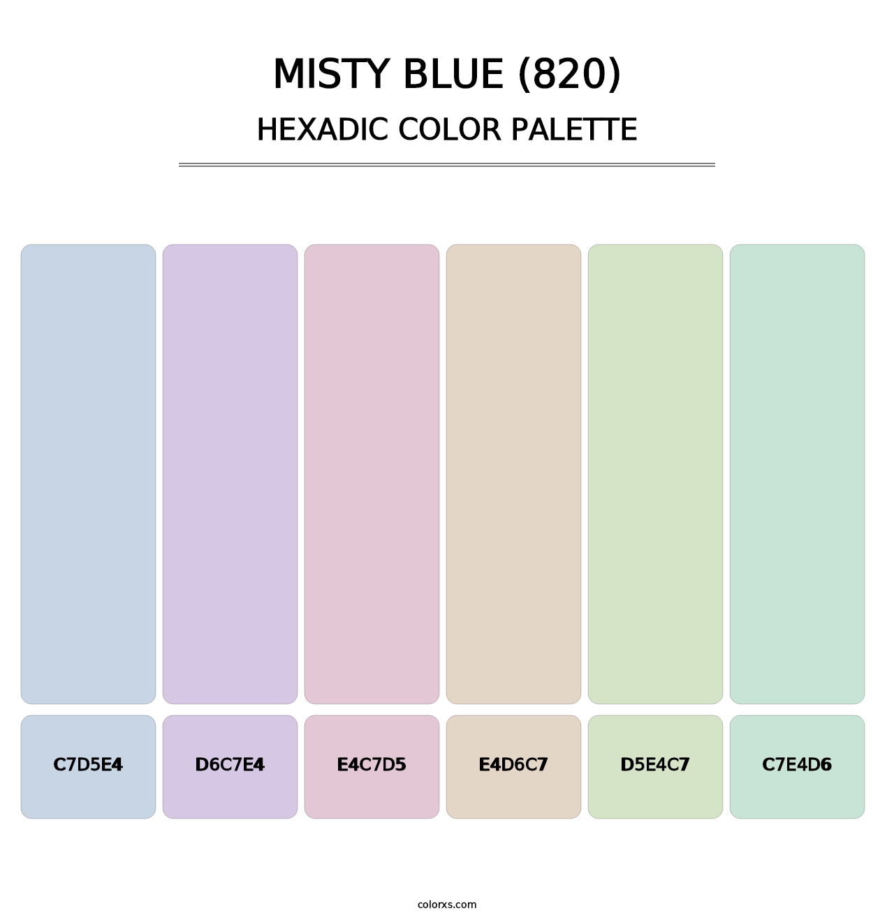 Misty Blue (820) - Hexadic Color Palette