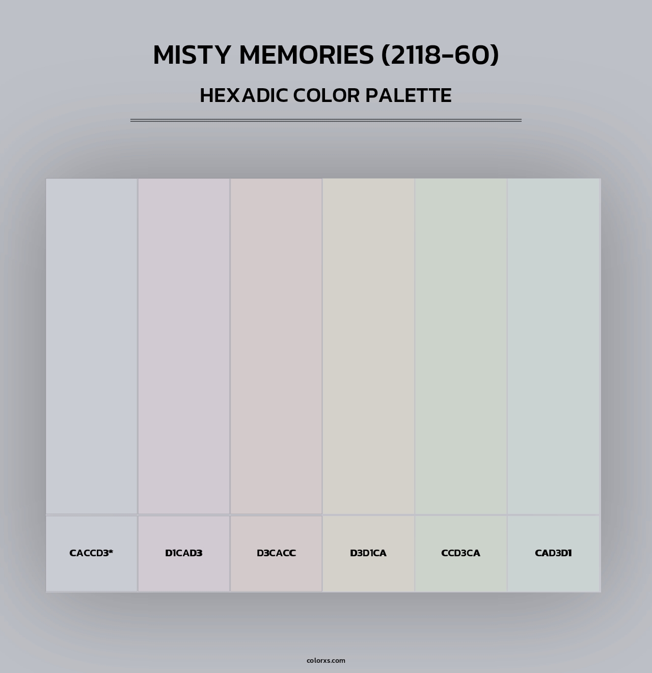 Misty Memories (2118-60) - Hexadic Color Palette