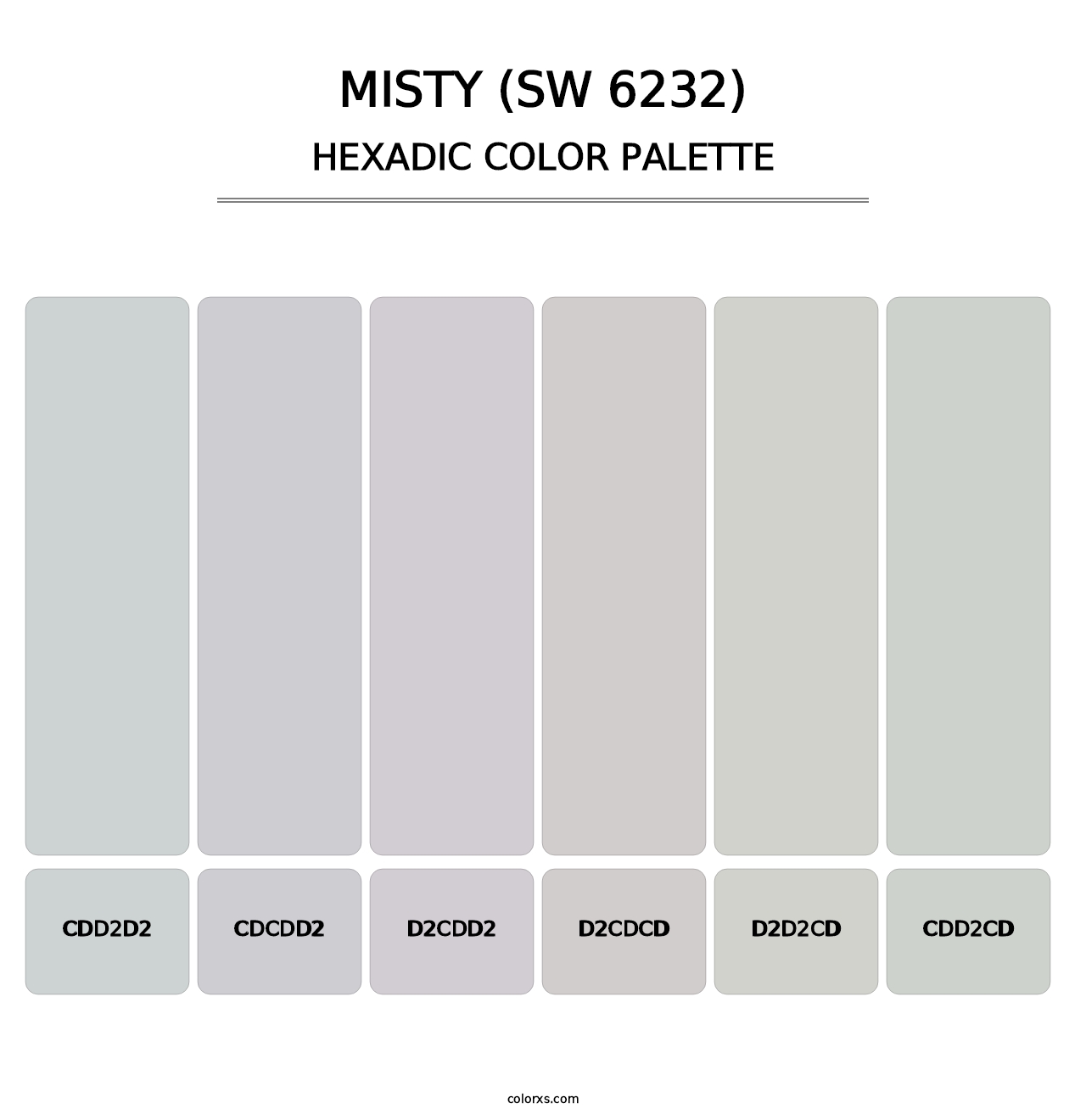 Misty (SW 6232) - Hexadic Color Palette