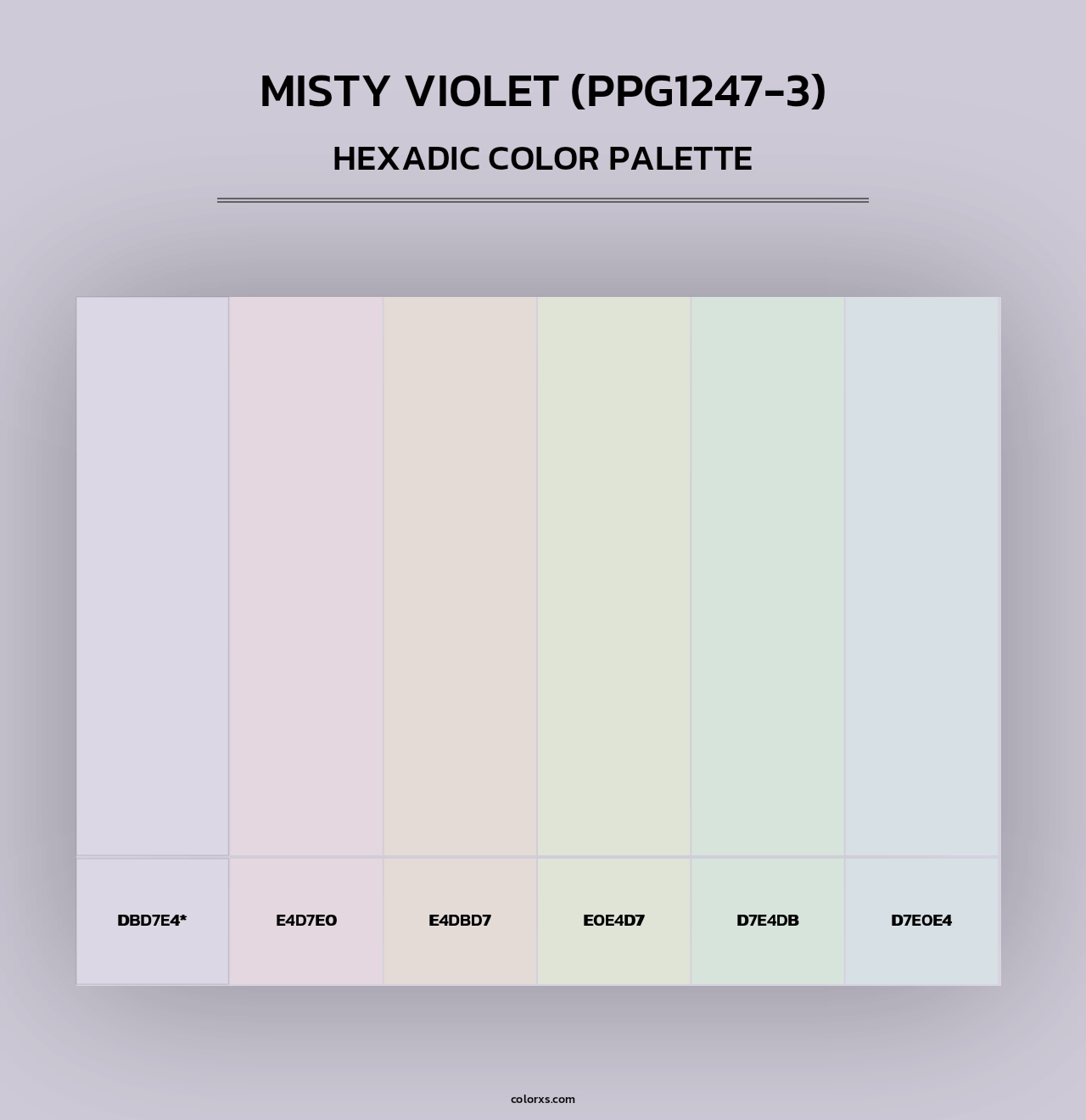 Misty Violet (PPG1247-3) - Hexadic Color Palette