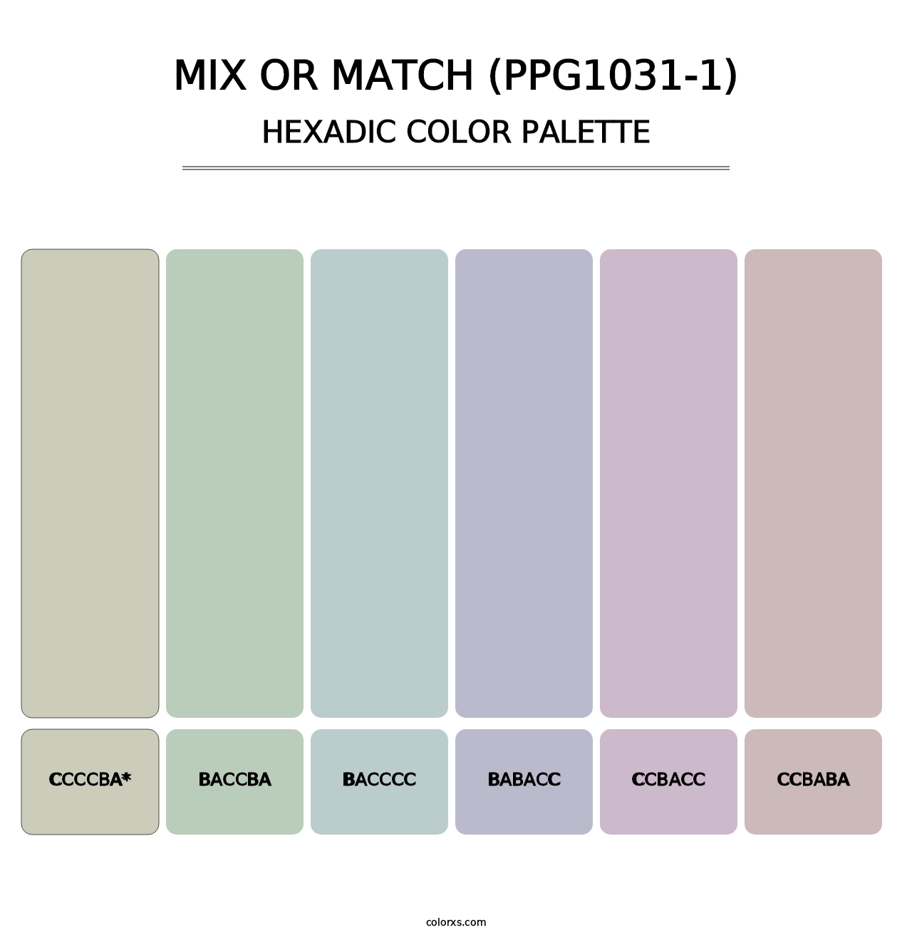 Mix Or Match (PPG1031-1) - Hexadic Color Palette