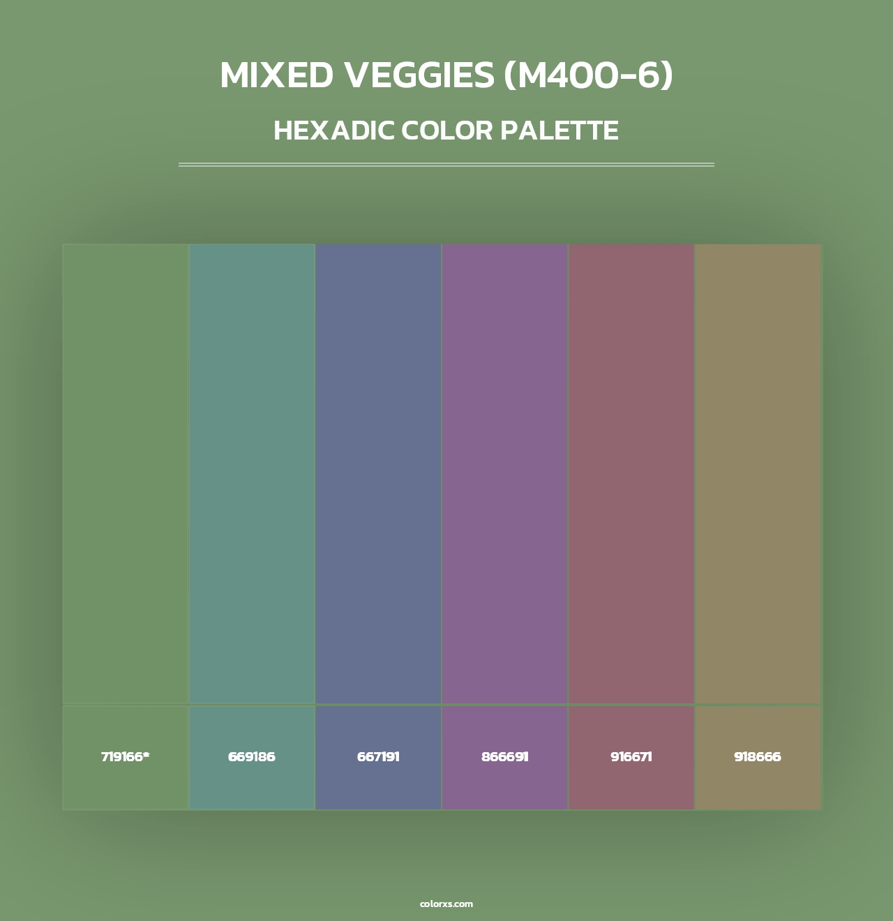 Mixed Veggies (M400-6) - Hexadic Color Palette