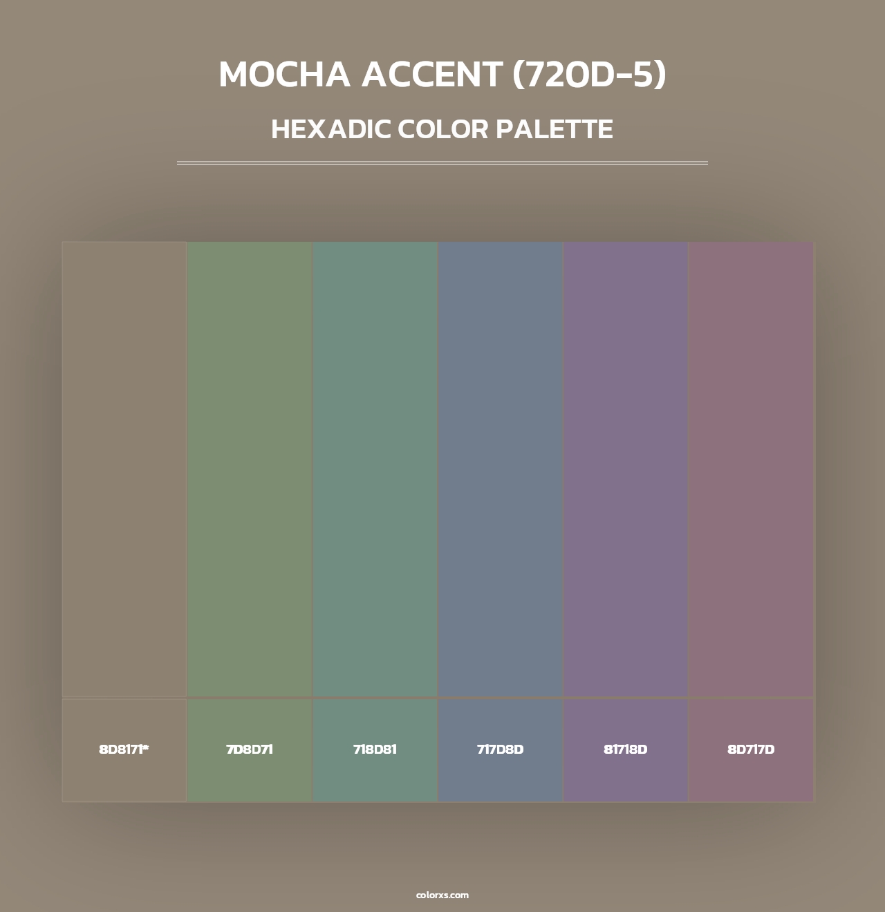 Mocha Accent (720D-5) - Hexadic Color Palette