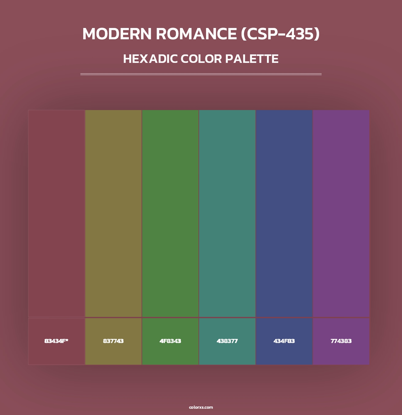 Modern Romance (CSP-435) - Hexadic Color Palette