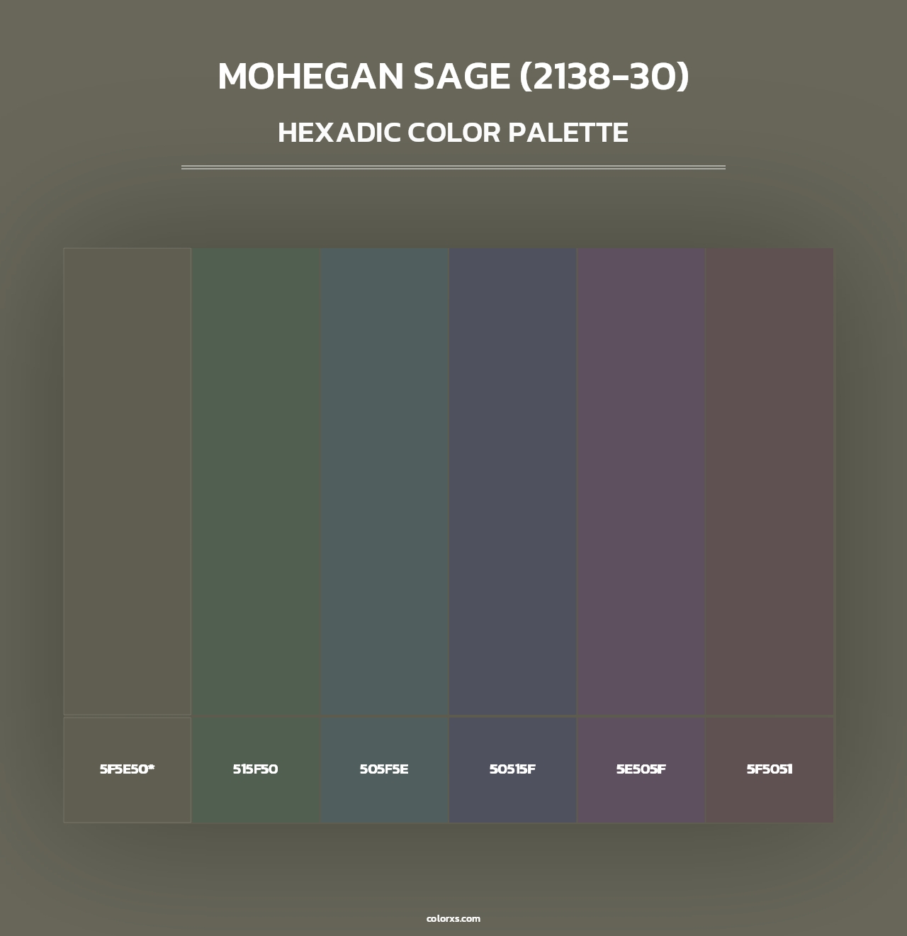 Mohegan Sage (2138-30) - Hexadic Color Palette