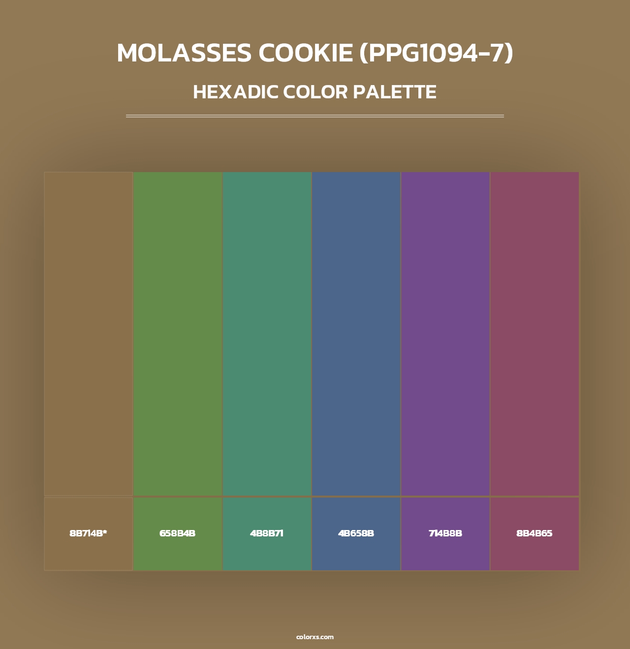 Molasses Cookie (PPG1094-7) - Hexadic Color Palette