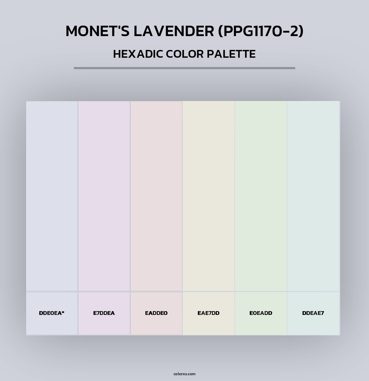 Monet's Lavender (PPG1170-2) - Hexadic Color Palette