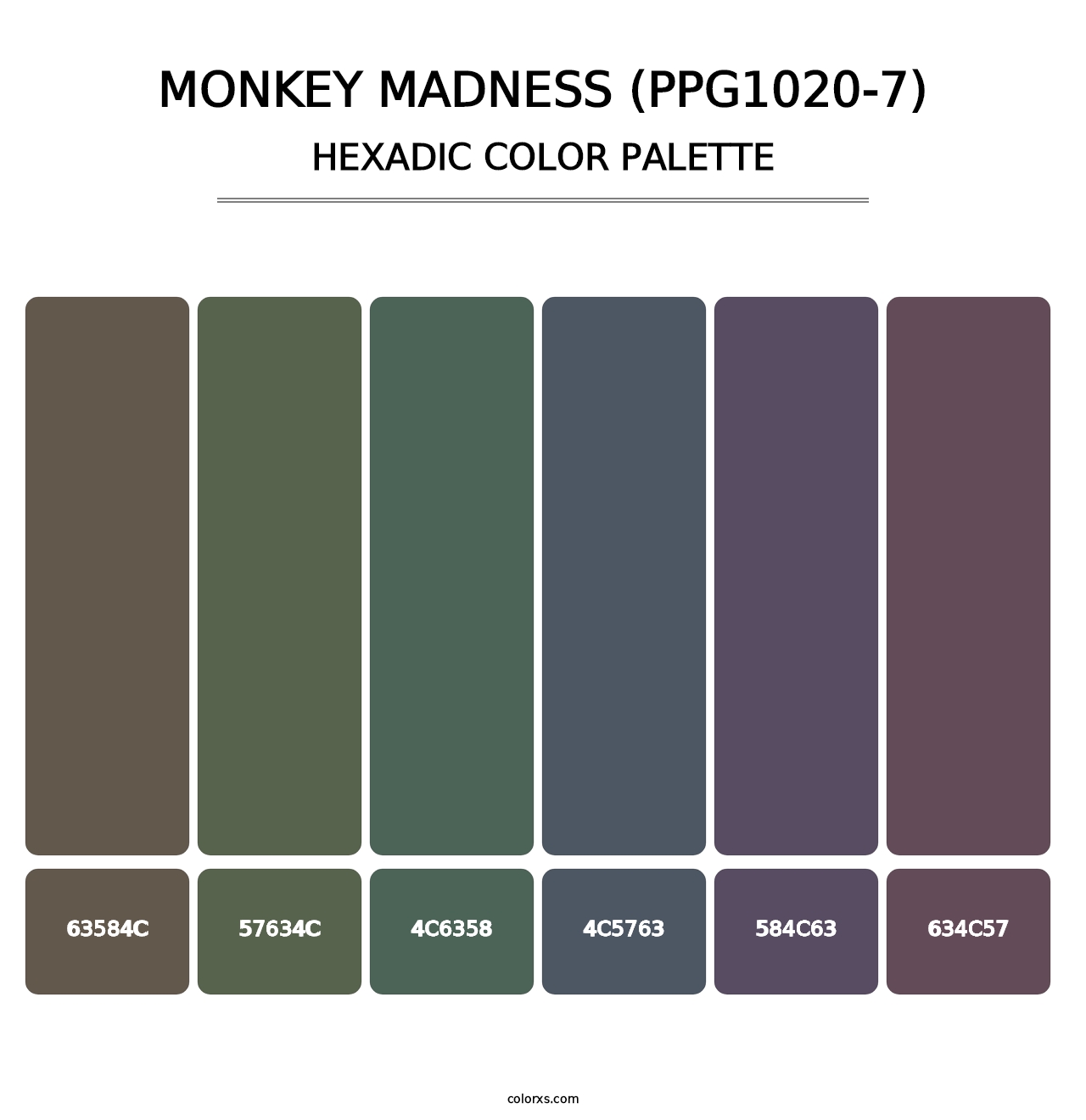 Monkey Madness (PPG1020-7) - Hexadic Color Palette