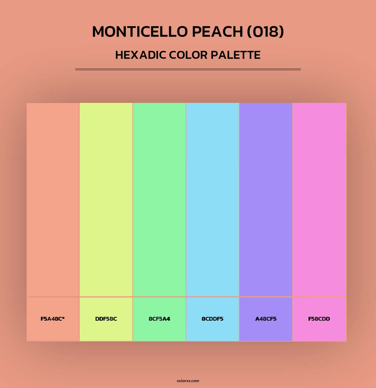 Monticello Peach (018) - Hexadic Color Palette