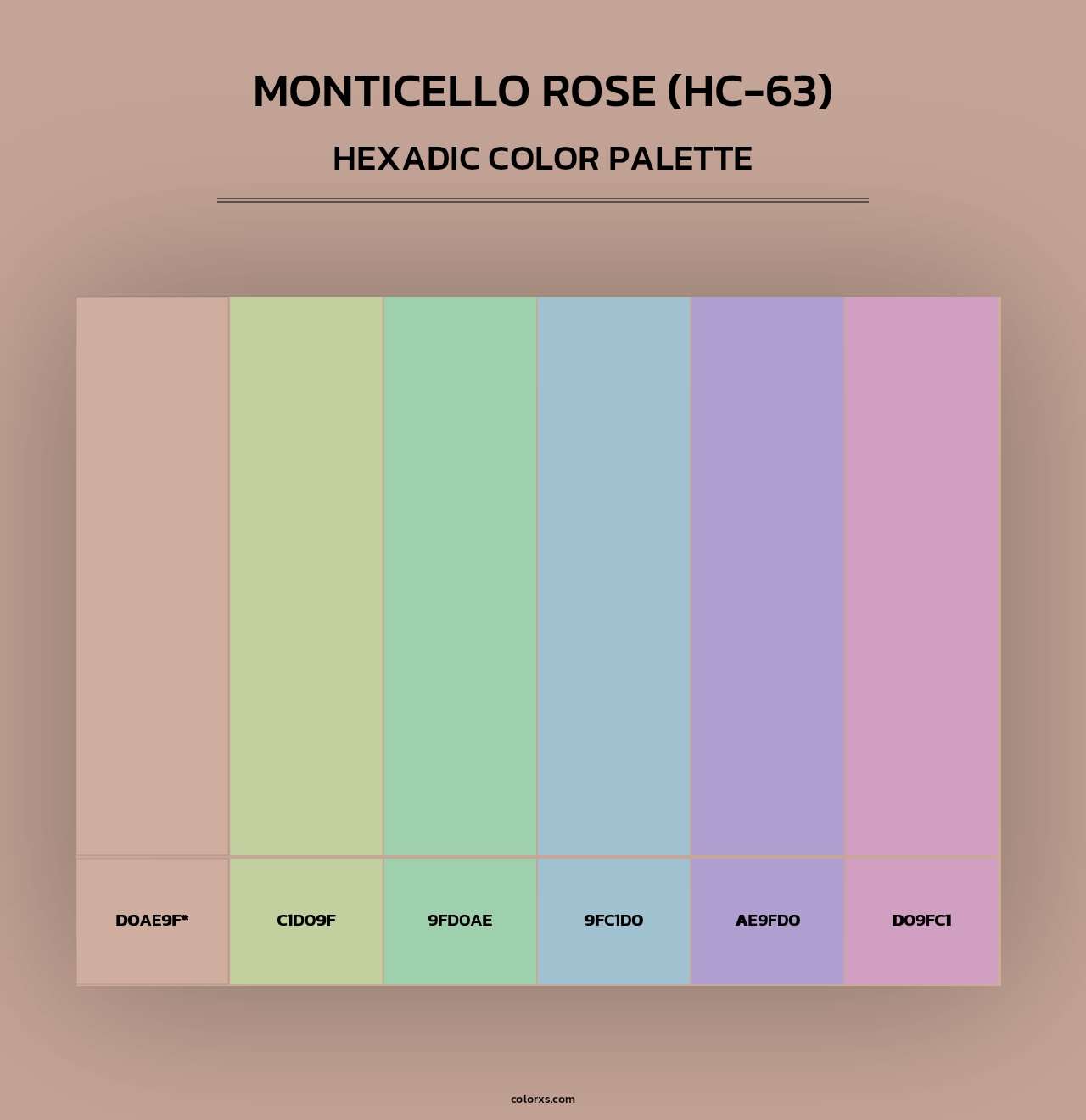 Monticello Rose (HC-63) - Hexadic Color Palette