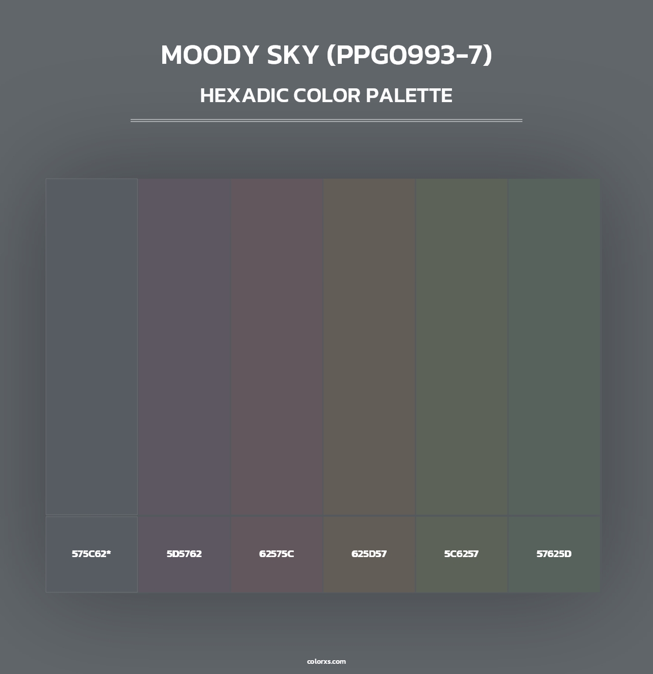 Moody Sky (PPG0993-7) - Hexadic Color Palette