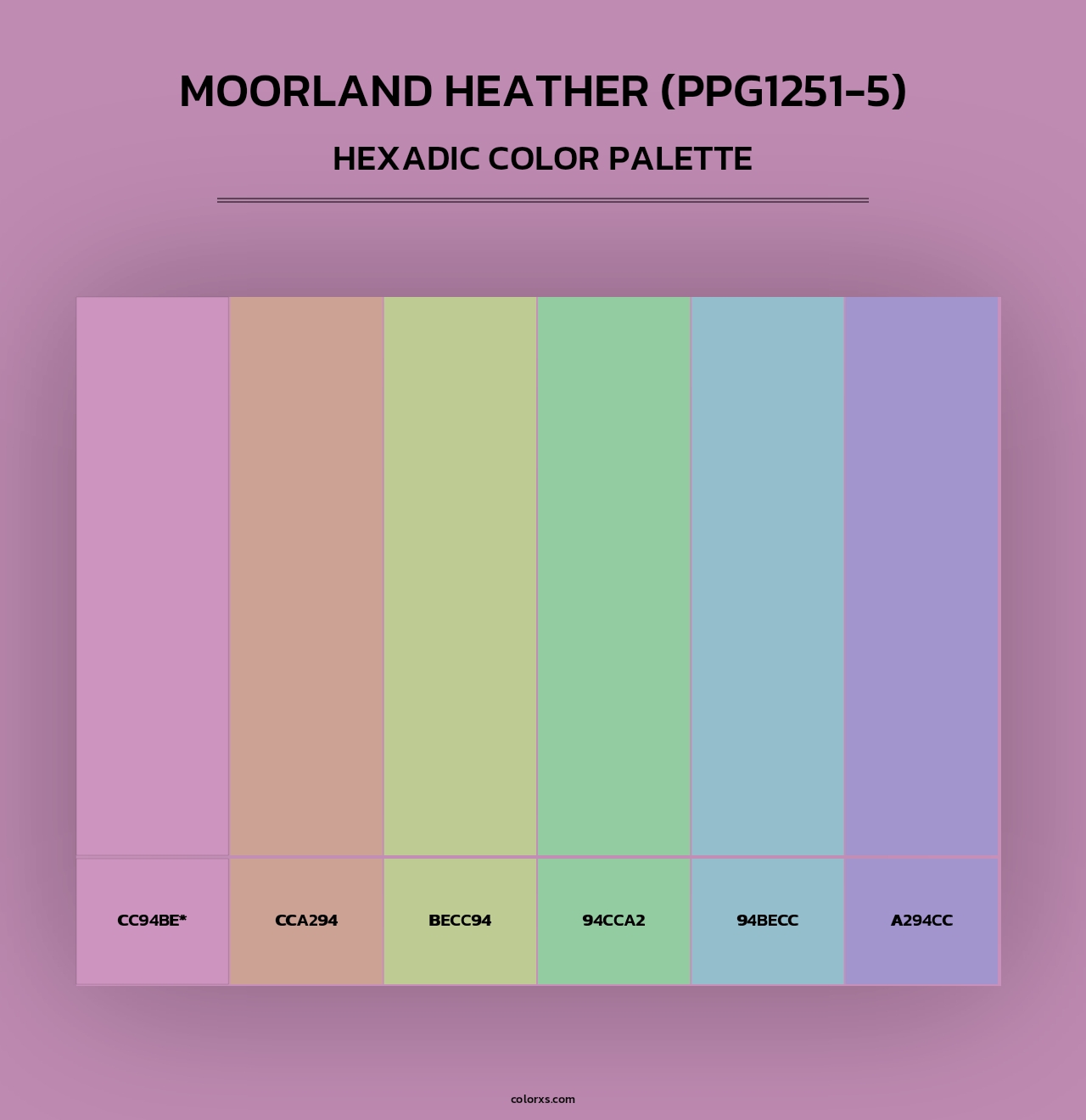 Moorland Heather (PPG1251-5) - Hexadic Color Palette