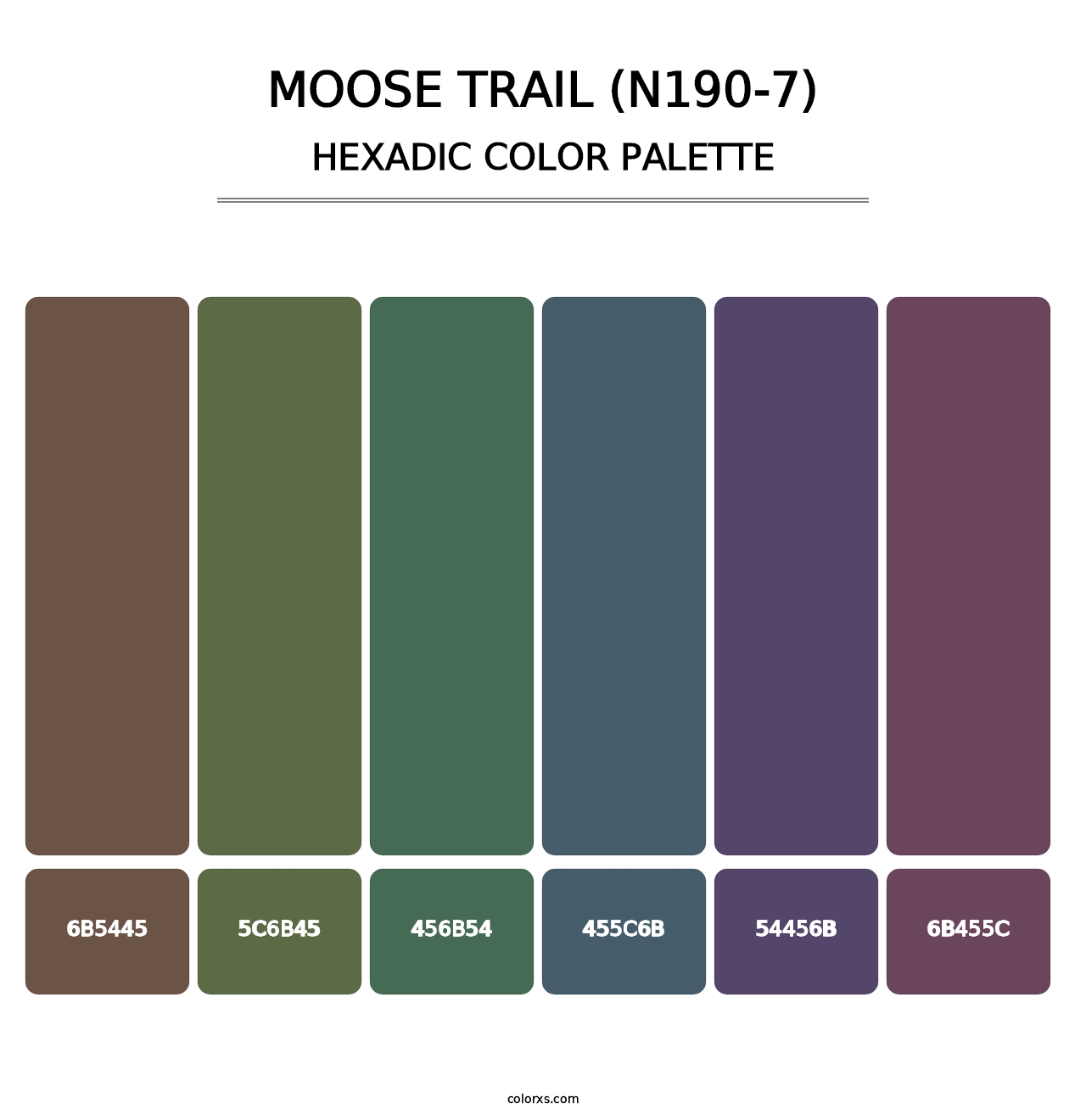 Moose Trail (N190-7) - Hexadic Color Palette