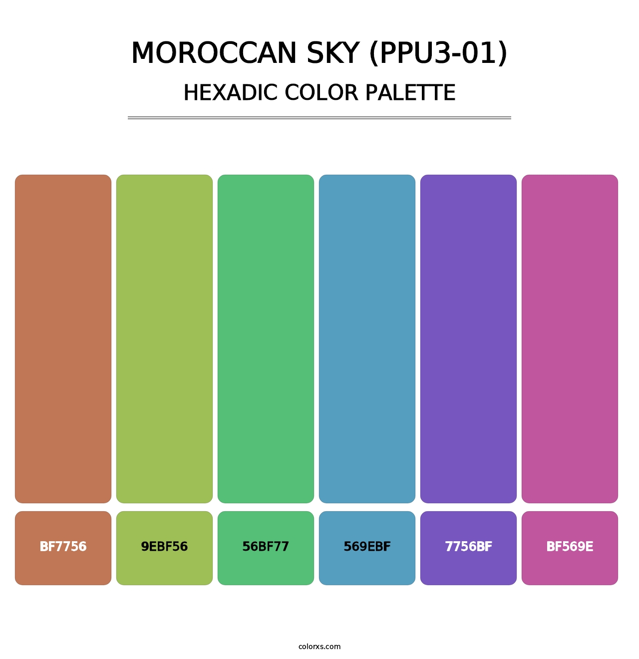 Moroccan Sky (PPU3-01) - Hexadic Color Palette