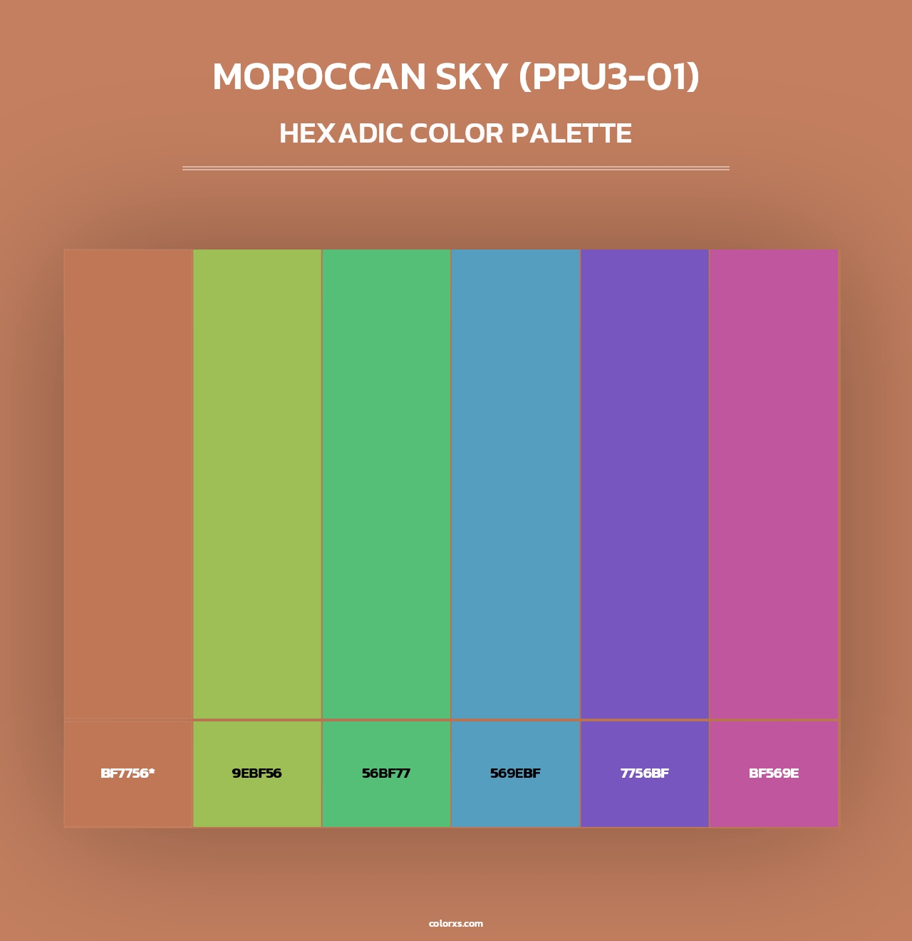 Moroccan Sky (PPU3-01) - Hexadic Color Palette