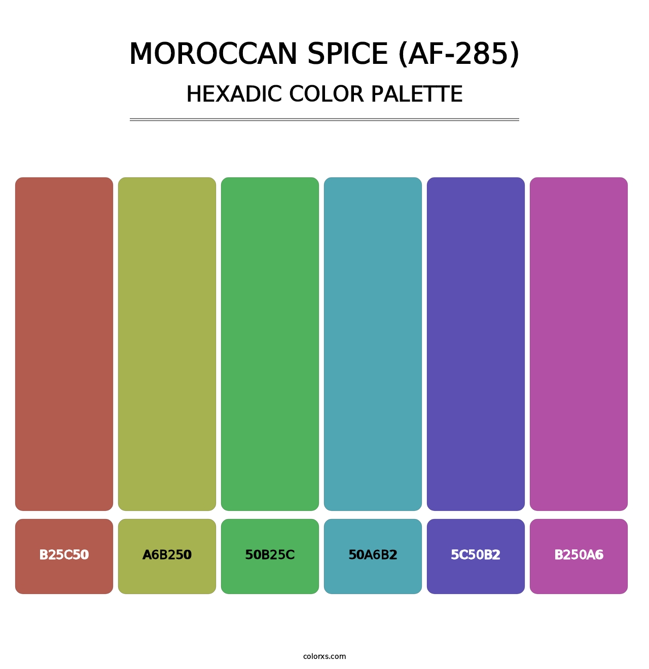 Moroccan Spice (AF-285) - Hexadic Color Palette