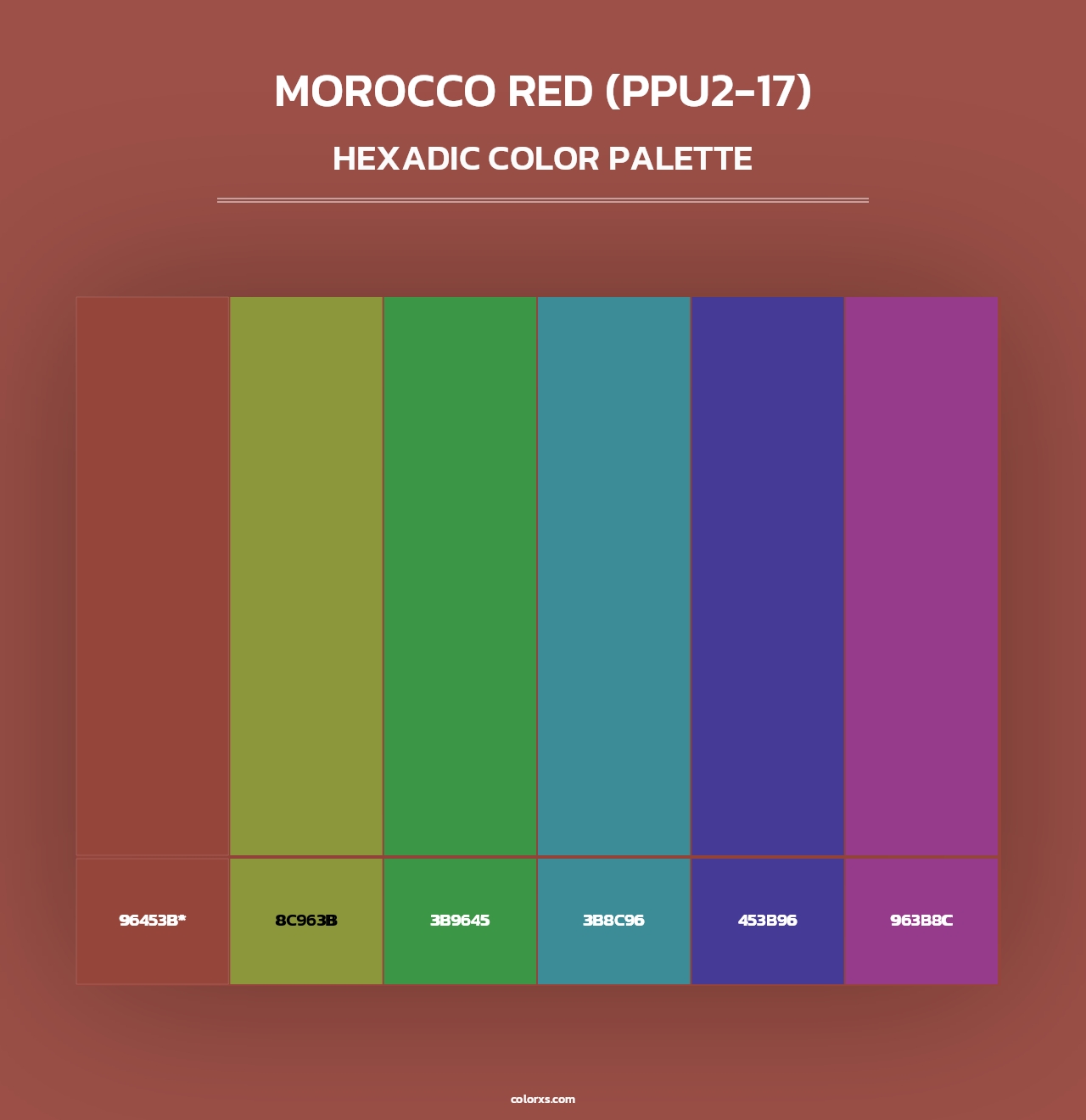 Morocco Red (PPU2-17) - Hexadic Color Palette