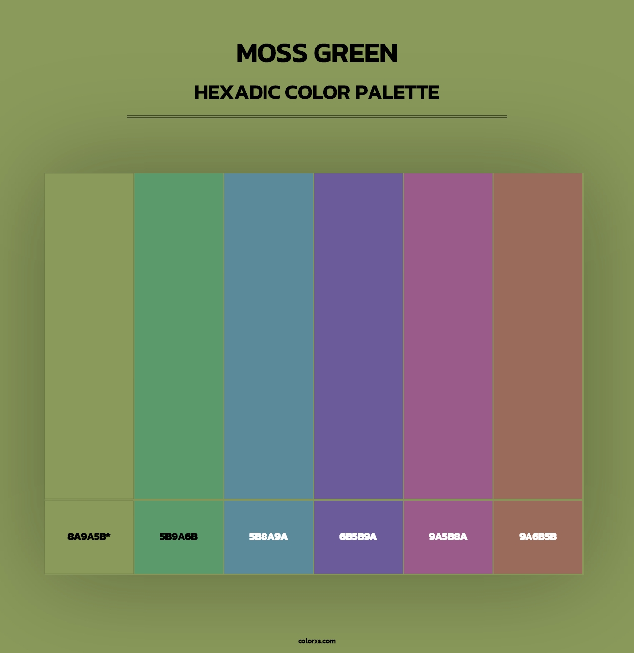 Moss Green - Hexadic Color Palette