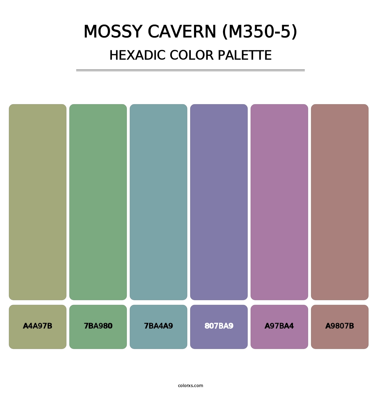 Mossy Cavern (M350-5) - Hexadic Color Palette