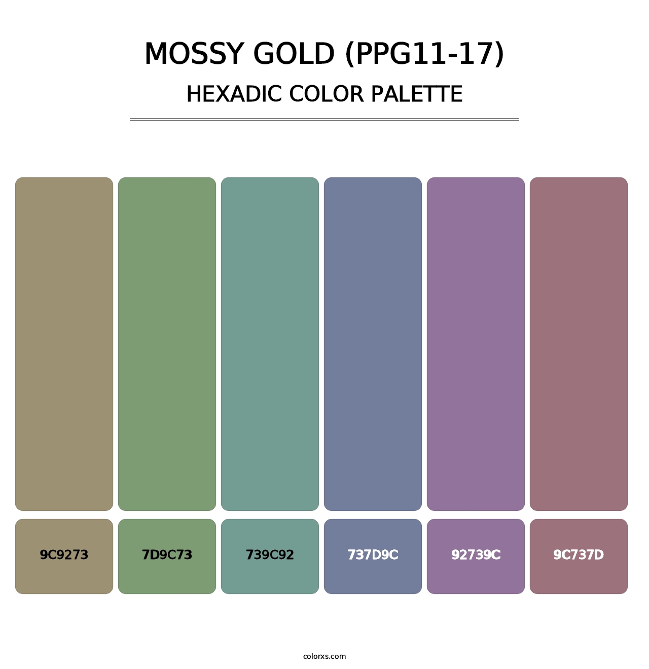 Mossy Gold (PPG11-17) - Hexadic Color Palette