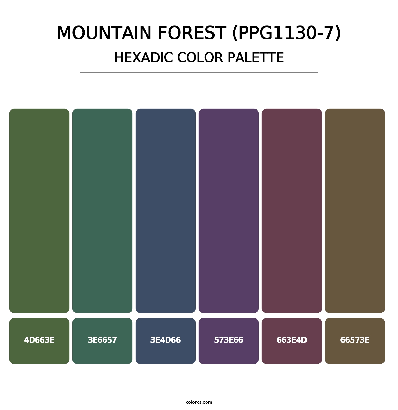 Mountain Forest (PPG1130-7) - Hexadic Color Palette