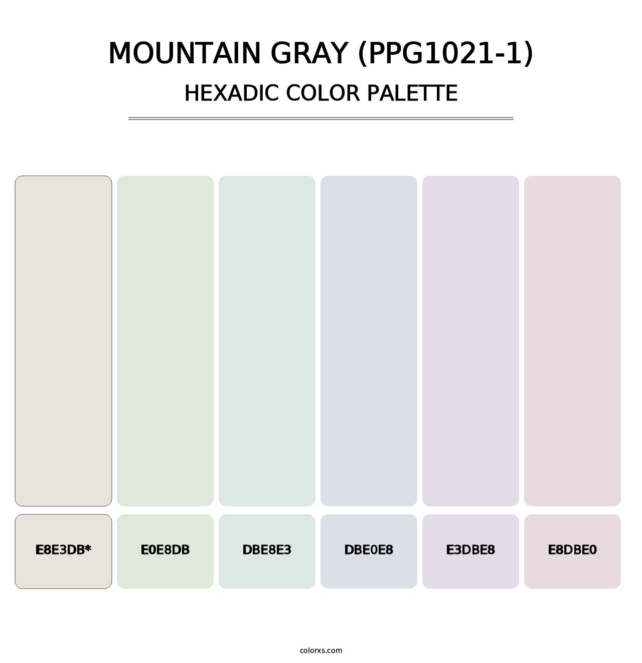 Mountain Gray (PPG1021-1) - Hexadic Color Palette