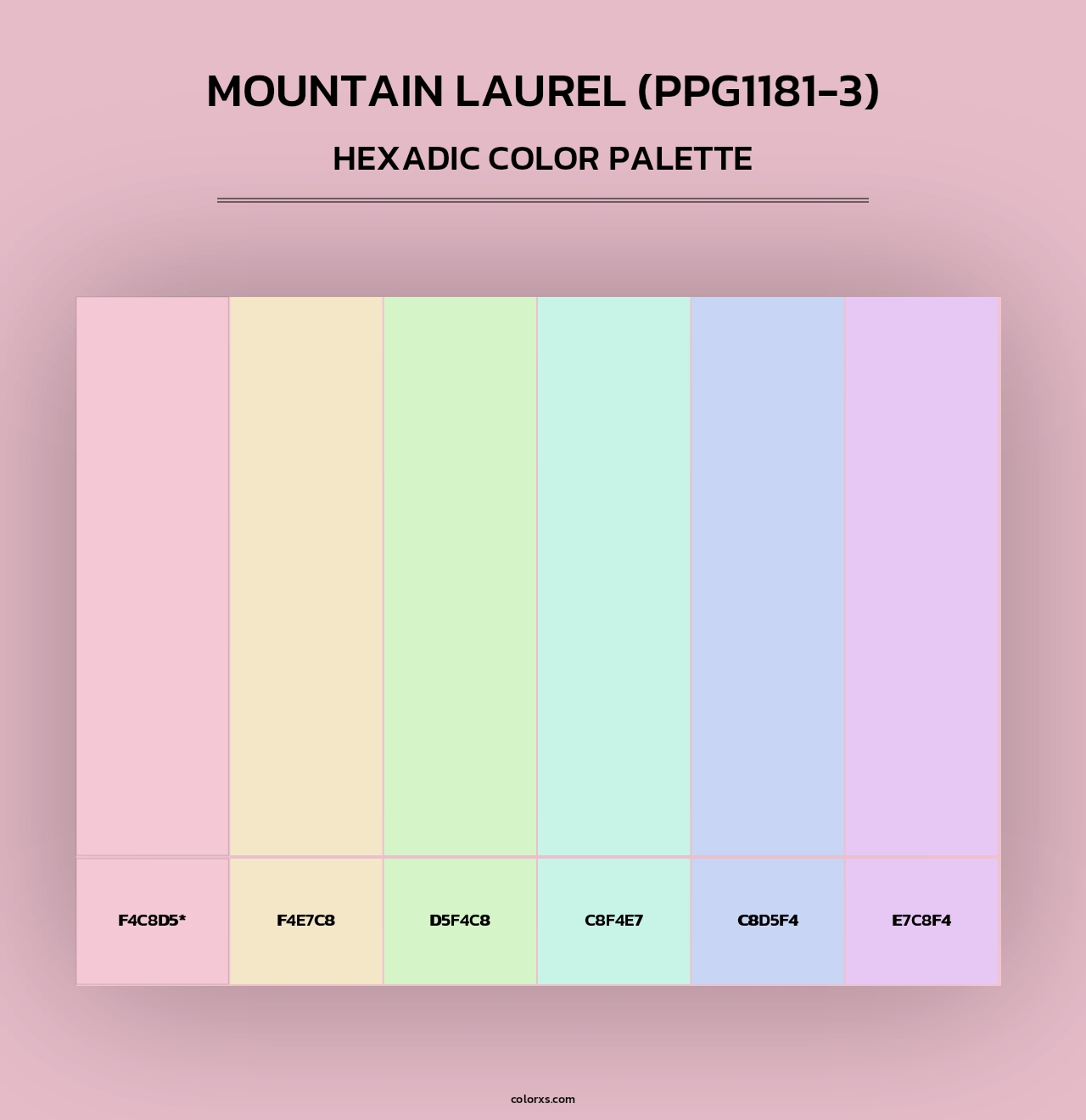 Mountain Laurel (PPG1181-3) - Hexadic Color Palette