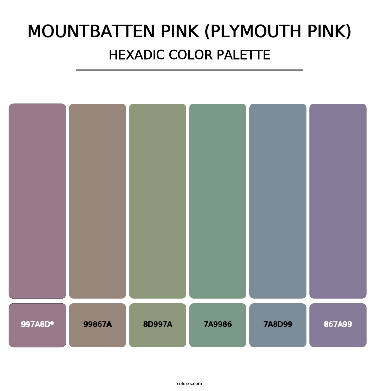 Mountbatten Pink (Plymouth Pink) - Hexadic Color Palette