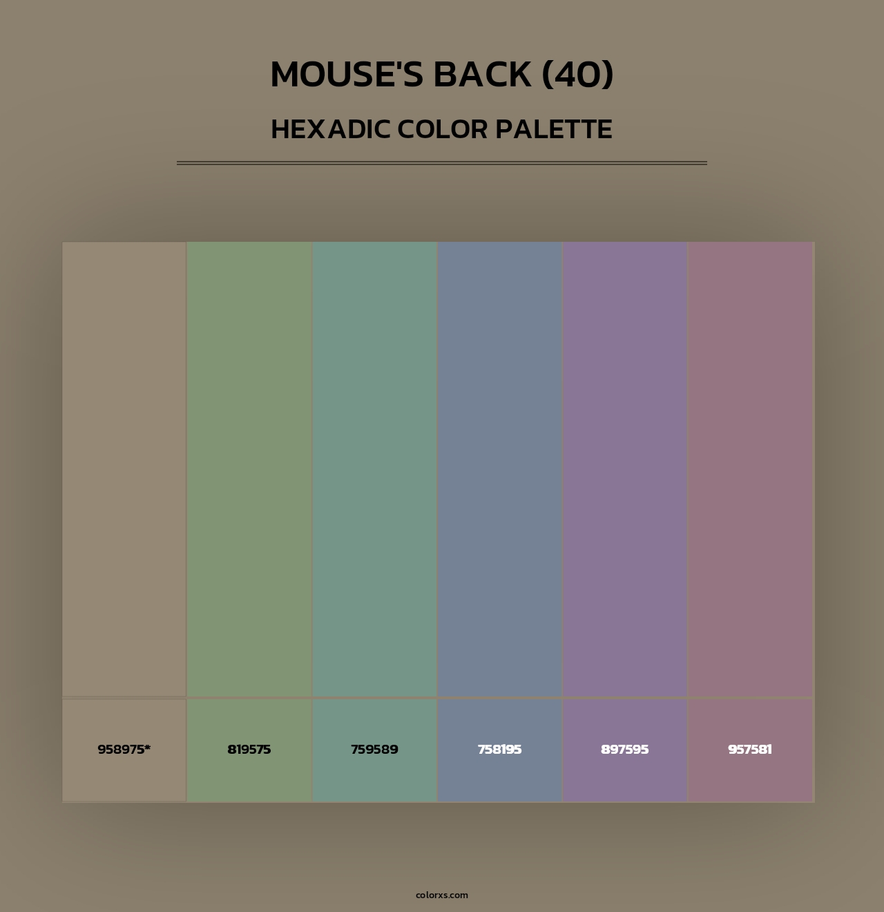 Mouse's Back (40) - Hexadic Color Palette
