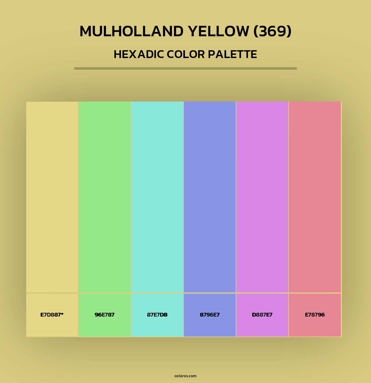 Mulholland Yellow (369) - Hexadic Color Palette