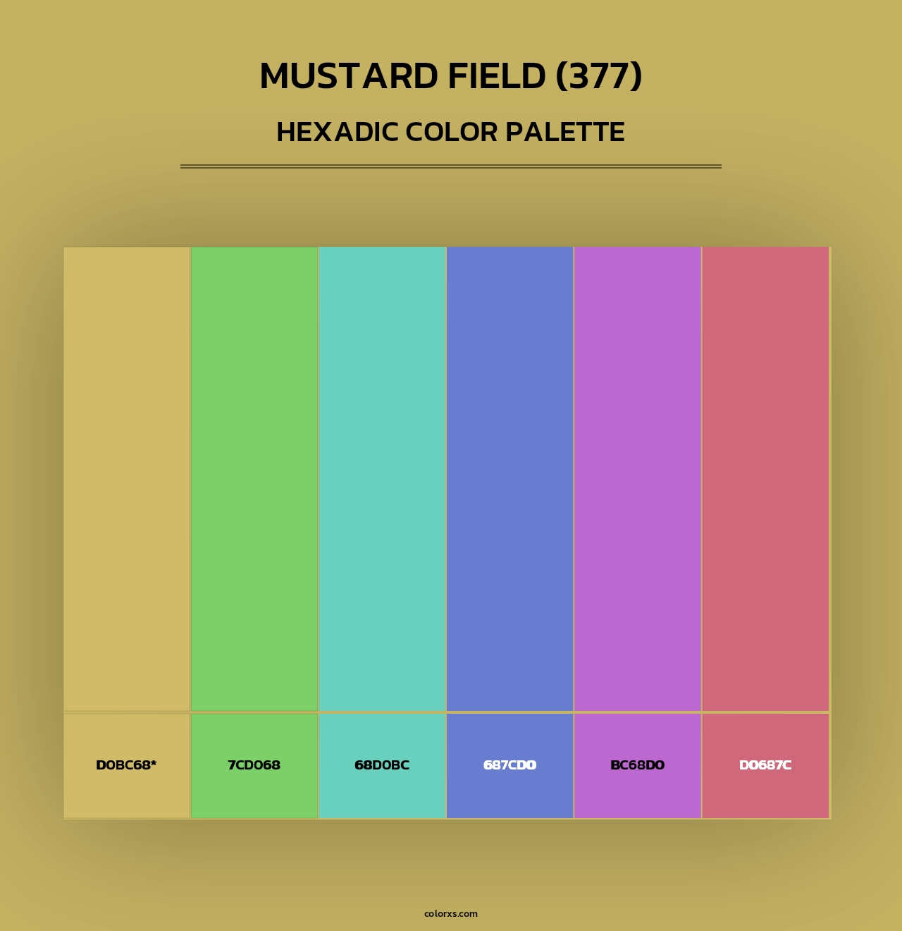 Mustard Field (377) - Hexadic Color Palette