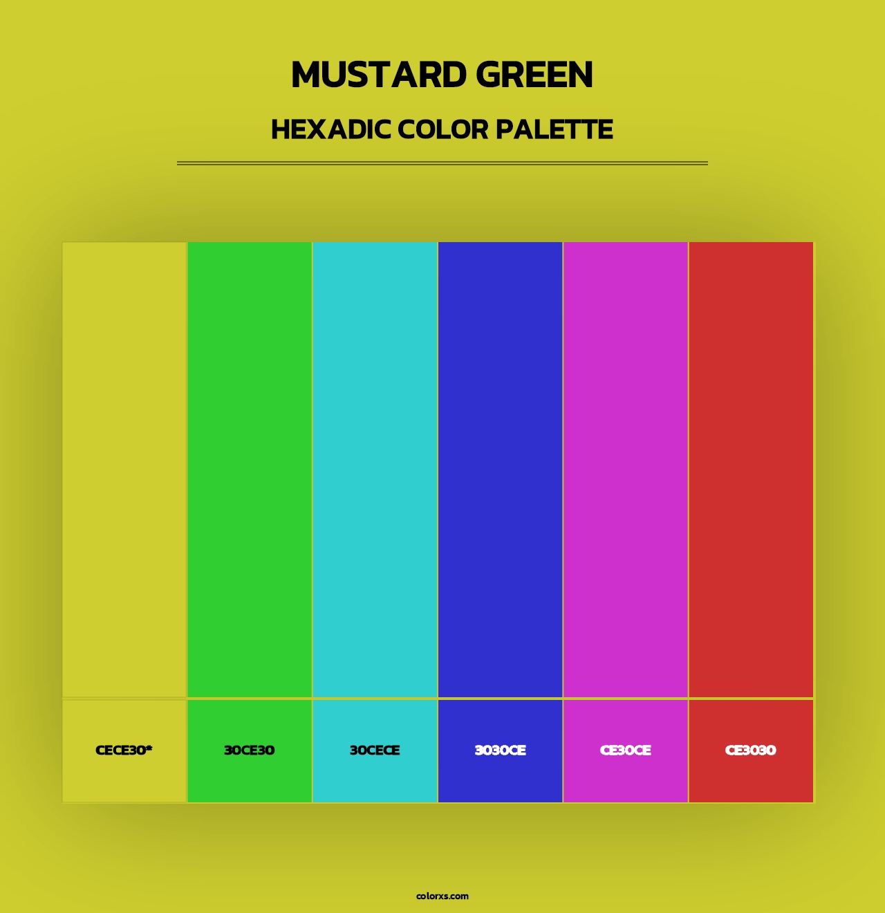 Mustard Green - Hexadic Color Palette