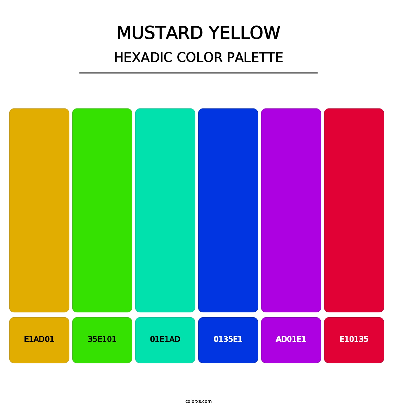 Mustard Yellow - Hexadic Color Palette