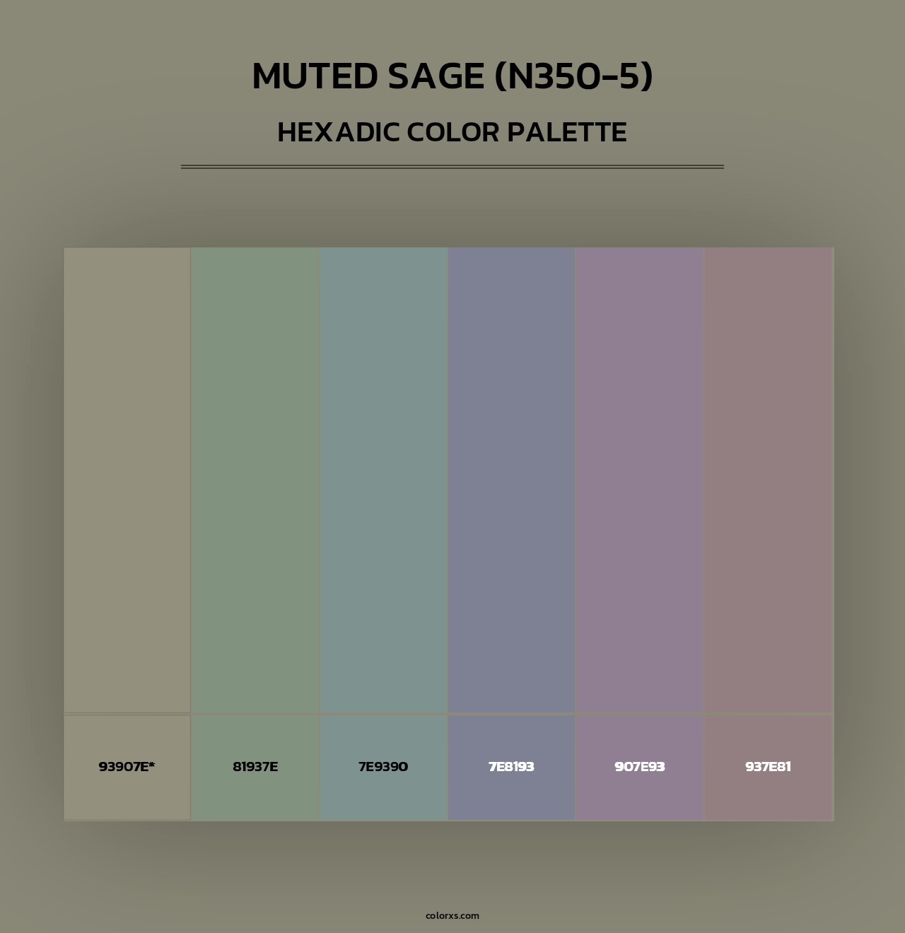 Muted Sage (N350-5) - Hexadic Color Palette