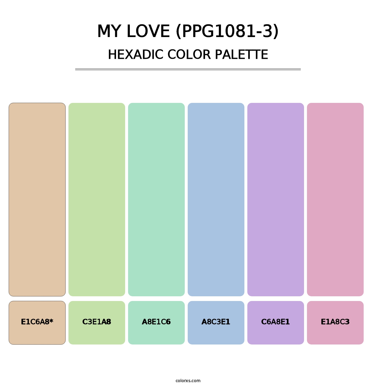 My Love (PPG1081-3) - Hexadic Color Palette