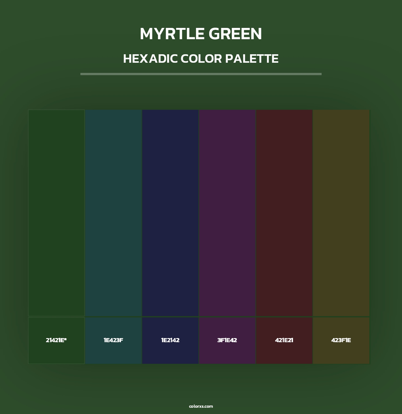 Myrtle Green - Hexadic Color Palette