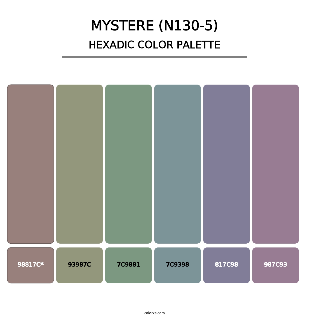 Mystere (N130-5) - Hexadic Color Palette