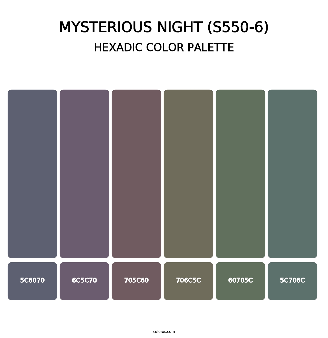 Mysterious Night (S550-6) - Hexadic Color Palette