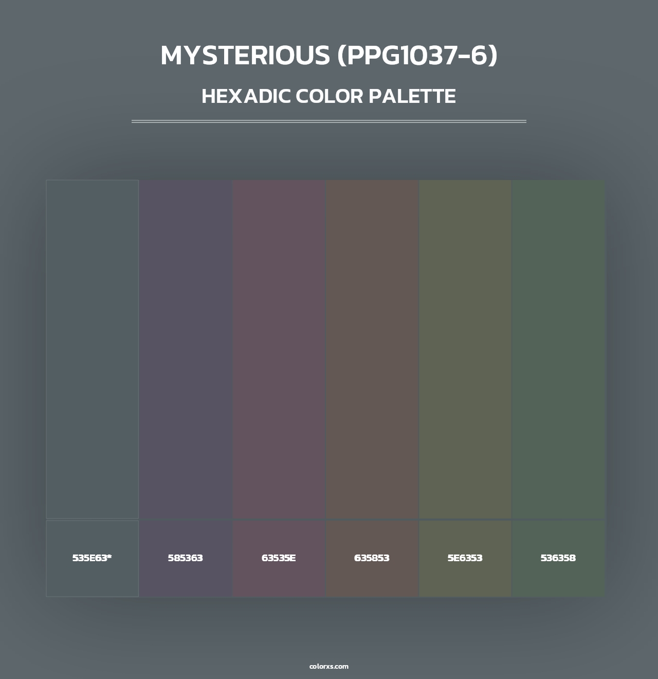 Mysterious (PPG1037-6) - Hexadic Color Palette