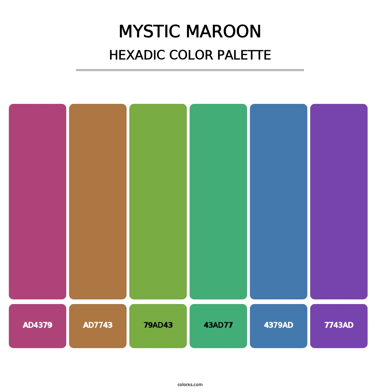 Mystic Maroon - Hexadic Color Palette