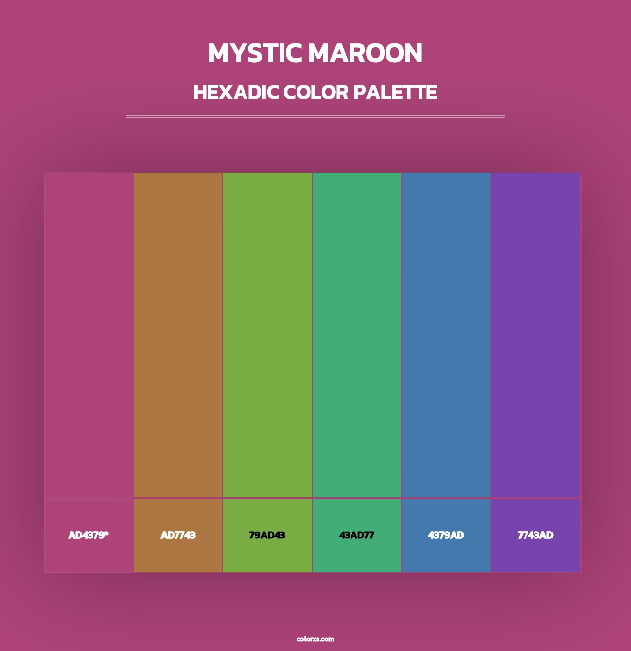 Mystic Maroon - Hexadic Color Palette