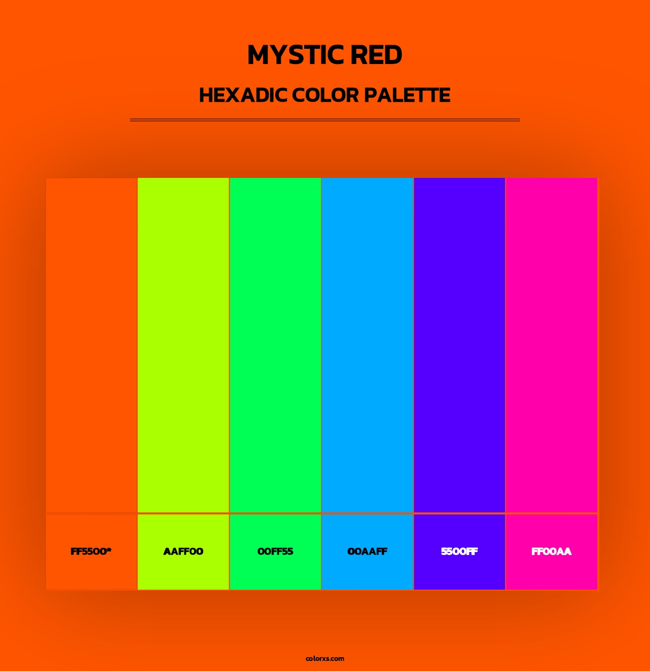 Mystic Red - Hexadic Color Palette