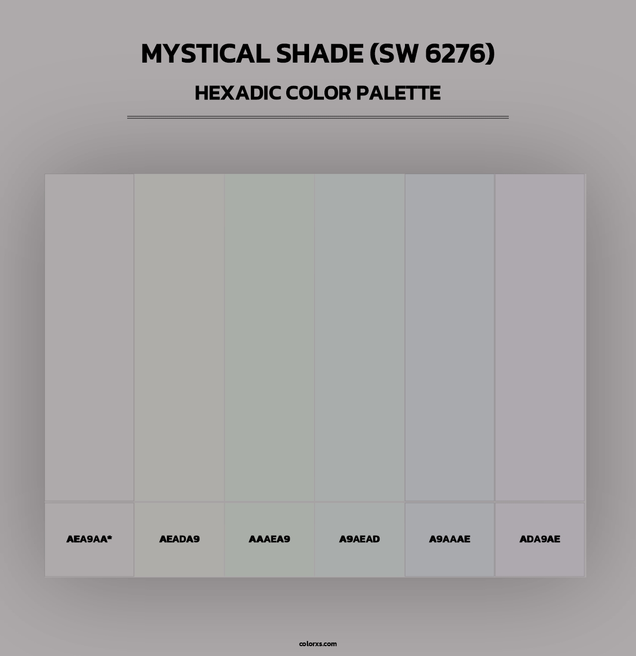 Mystical Shade (SW 6276) - Hexadic Color Palette