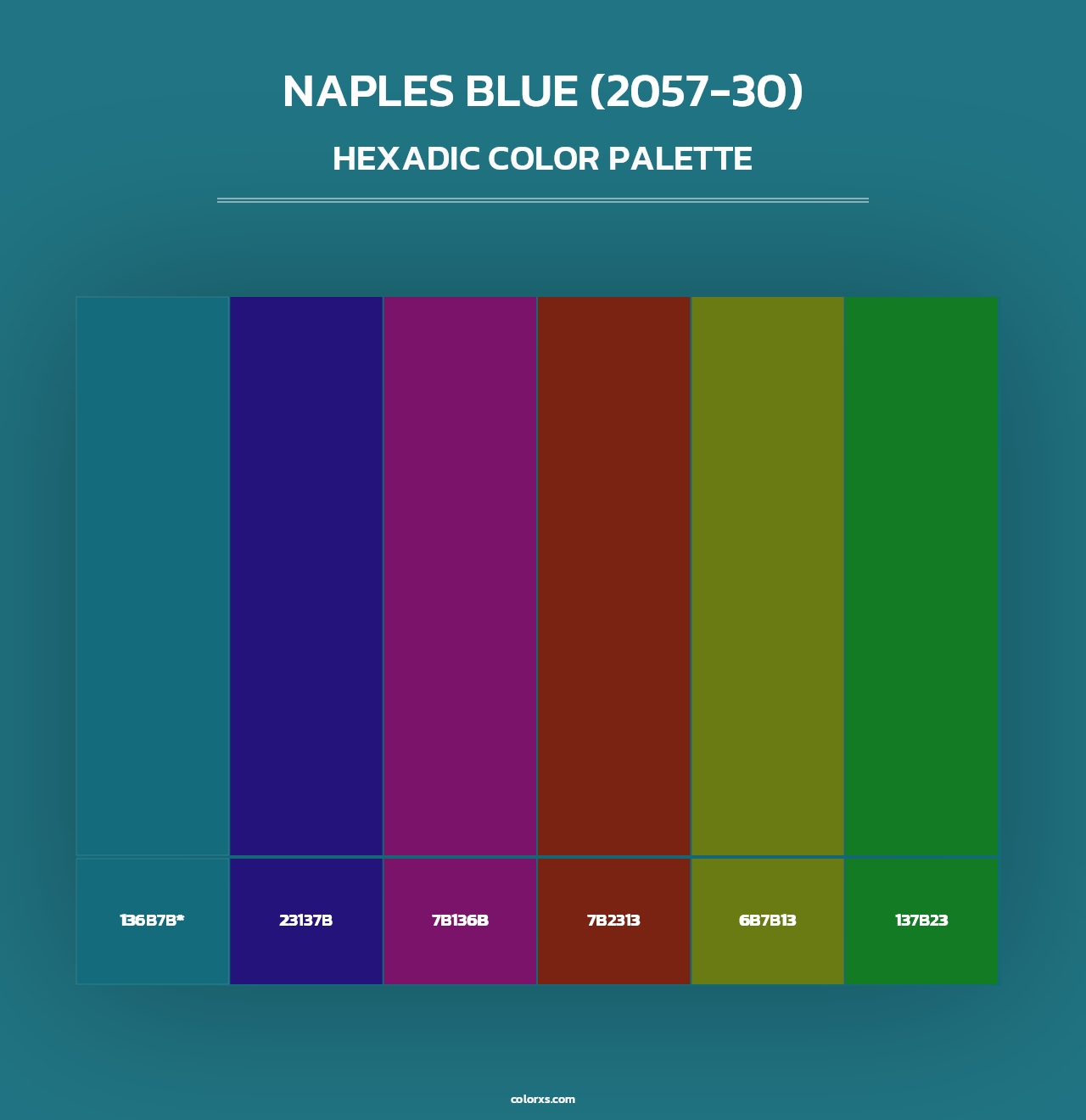 Naples Blue (2057-30) - Hexadic Color Palette