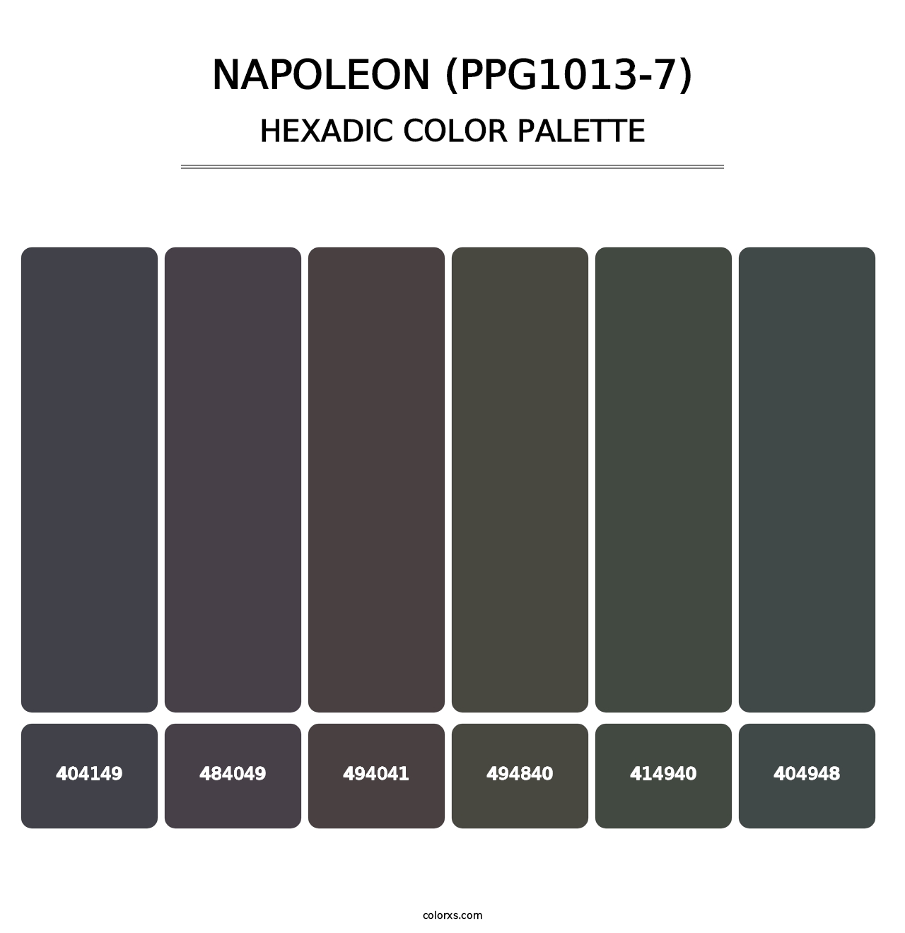 Napoleon (PPG1013-7) - Hexadic Color Palette