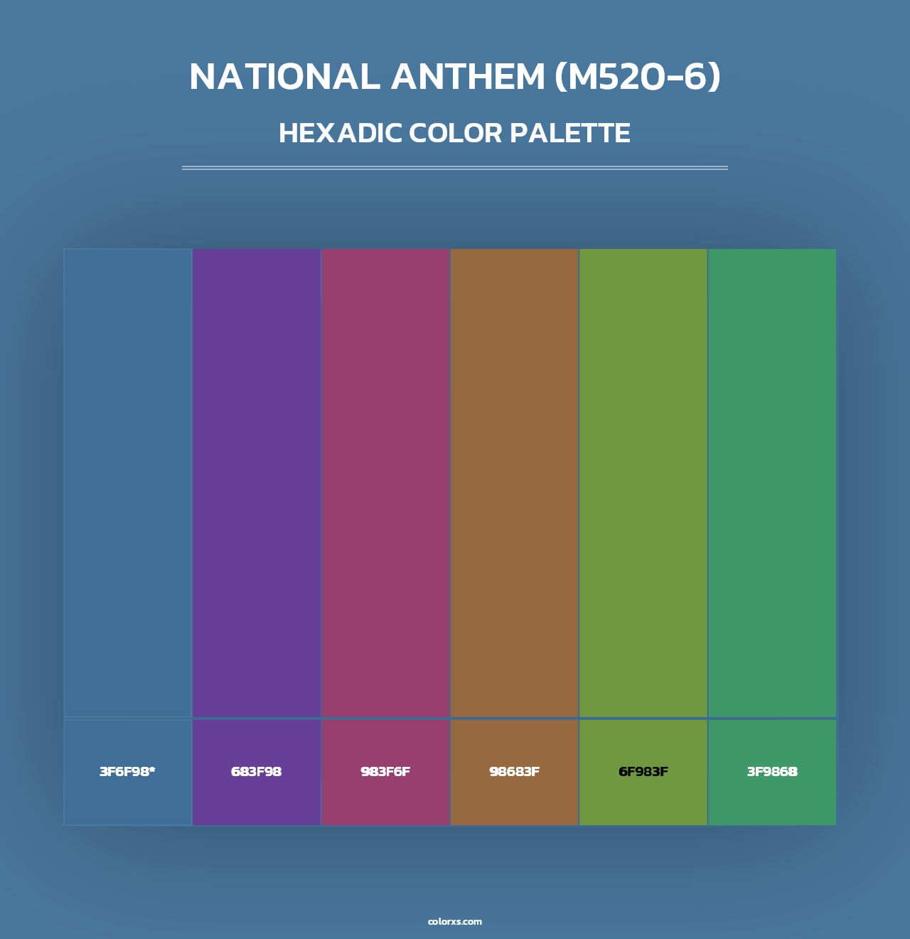 National Anthem (M520-6) - Hexadic Color Palette