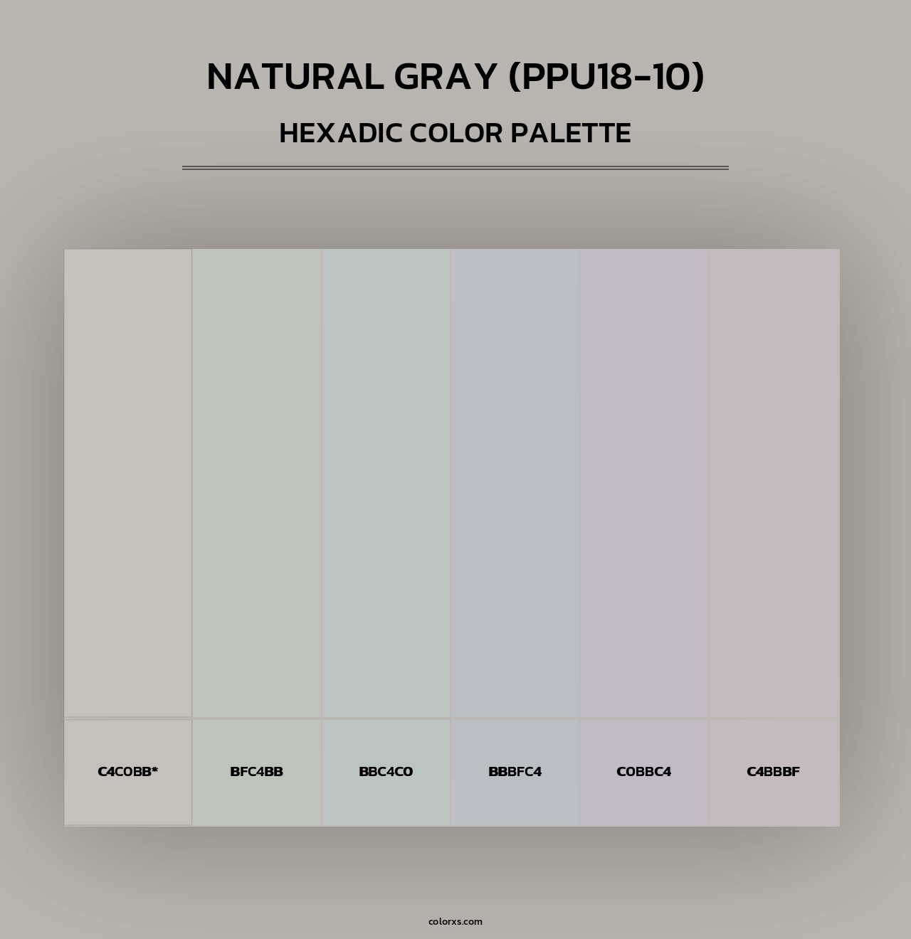 Natural Gray (PPU18-10) - Hexadic Color Palette